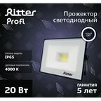 Прожектор светодиодный уличный Ritter Profi 53415 4 20 Вт 2000 Лм 180-240В нейтральный белый свет 4000К IP65 черный