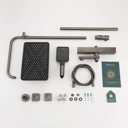 Душевая стойка Splenka S224 S224.26.09 графит, с изливом и термостатом