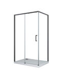 Душевой уголок Ceruttispa 79x109 Vito110B-L левый, стекло прозрачное, профиль черный