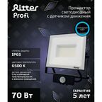 Прожектор светодиодный Ritter Profi 53423 9 70 Вт 7000 Лм 180-240В с датчиком движения холодный белый свет 6500К IP65 черный