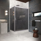 Душевой уголок Vegas-Glass 140x95 ZP+ZPV Protec h1900 140*95 07 07 профиль матовый хром, стекло графит