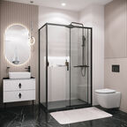 Душевой уголок Grossman Style 130x80 120.K33.05.1380.21.00 без поддона, стекло прозрачное, профиль черный матовый