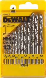 Набор сверл DEWALT DT5922 по металлу, 1.5-6.5 мм, 13 шт (DT5922-QZ)