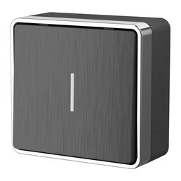 Выключатель одноклавишный с подсветкой Gallant (графит рифленый) Werkel W5010104 (a051335)