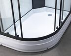 Душевая кабина с гидромассажем Taliente 120х80 TA-128CB(R) без крыши, стекло прозрачное, профиль черный, со средним поддоном