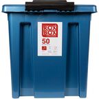 Контейнер Rox Box 50x39x40 см 50 л пластик с крышкой и роликами цвет синий