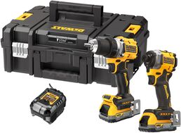 Аккумуляторный набор DEWALT DCK2051E2T, 18 В: дрель-шуруповерт DCD800 + шуруповерт DCF850, с 2 АКБ 1.7 Ач и ЗУ, в кейсе TSTAK