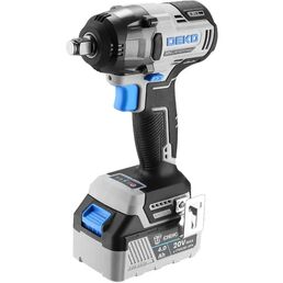 Гайковерт аккумуляторный ударный бесщеточный Deko ZKIS20 084-1047, 20 В Li-ion 2x4 Ач, 400 Нм