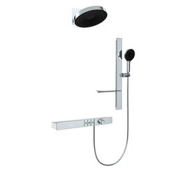 Встраиваемый душевой комплект с верхним душем Black&White Gravity GH-9025-C хром, с термостатом, с изливом