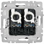Компьютерная розетка двойная встраиваемая IEK Brite РК10-2-БрГ RJ45 UTP cat 5e цвет графит