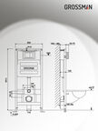 Комплект Унитаз подвесной с инсталляцией Grossman Style 97.4479SQ.05.30M безободковый, белый+ Кнопка смыва золото глянцевое