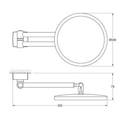 Зеркало косметическое настенное FBS ESP 020