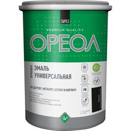 Эмаль универсальная акриловая Ореол черная глянцевая 1 кг