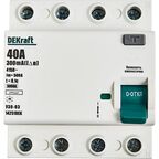 УЗО Dekraft ВДТ УЗО-03 4P 40 А 300 мА 6 кА АС14251DEK