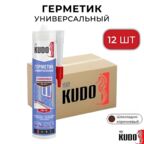 Герметик "KUDO KSK-106" силиконовый универсальный шоколадно-коричневый 280мл RAL-8018 12 штук