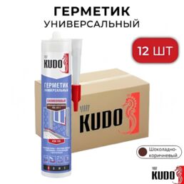 Герметик "KUDO KSK-106" силиконовый универсальный шоколадно-коричневый 280мл RAL-8018 12 штук