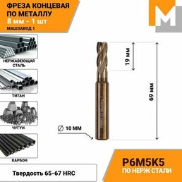 Фреза по металлу концевая 8 мм и по нержавеющей стали Р6М5К5