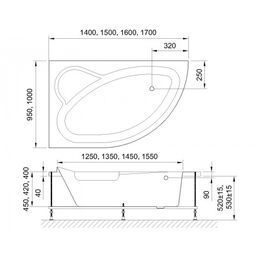 Акриловая ванна Royal Bath Alpine 150x100 RB819100L левая, белая