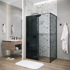 Душевой уголок Grossman Galaxy 140x70 120.K33.01.1470.21.10 без поддона, стекло тонированное, профиль черный матовый