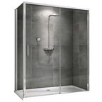 Душевой уголок Abber Komfort 140x90 AG93140-S92 стекло прозрачное, профиль хром, без поддона