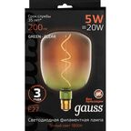Лампа светодиодная Gauss Filament V140 E27 265 В 5 Вт фигурная 200 лм теплый белый свет цвет зеленый