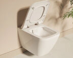 Комплект подвесного унитаза Vitra Integra square L-Box 9856B003-7206 с инсталляцией и кнопкой, сиденье микролифт