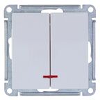 Выключатель встраиваемый Systeme Electric W59 2 клавиши с подсветкой, цвет белый