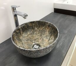 Раковина накладная CeramaLux 32 см 486 серая
