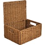 Корзина с крышкой для хранения 31x15x23 см бумага цвет коричневый