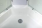Душевая кабина AvaCan 110x110 EM3011LED+GM стекло узорчатое, профиль хром, с гидромассажем