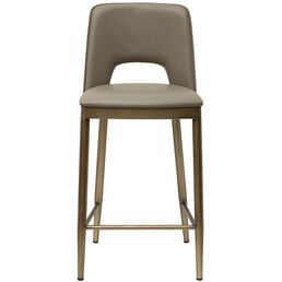 163YH-16574 Стул барный экокожа бежевый+бронза 43*46*93см Garda Decor