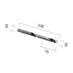 Фреза DJTOL N1LX1075 спиральная однозаходная стружка вверх (по дереву, композиту (АКП), пластику)