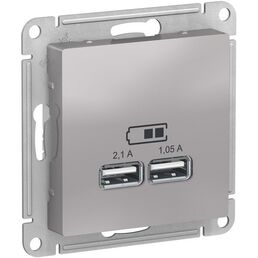 Розетка USBх2 (алюминий) Systeme Electric AtlasDesign ATN000333