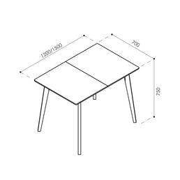 Стол кухонный Экомебель Корт раскладной 70x75x120 см прямоугольный дерево цвет орех