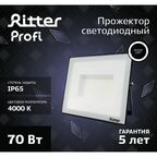 Прожектор светодиодный уличный Ritter Profi 53418 5 70 Вт 7000 Лм 180-240В нейтральный белый свет 4000К IP65 черный