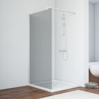 Душевая перегородка Vegas-Glass 106x200  EAF NOVO h2000 106 01 07 профиль белый, стекло графит