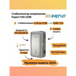 Инверторный стабилизатор напряжения Энергия Expert 550 220В, однофазный ±2% (216–224 В)