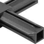 Соединитель пластиковый для трубы 20x20 мм крестовой 4-палый ПВХ цвет черный