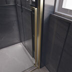 Душевая дверь Veconi Premium Trento 130х200 PTD30-G-130-01-C4  стекло прозрачное, профиль золото