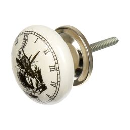 Керамическая ручка для мебели BlumenHaus Часы с кроликом 66239