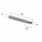 Фреза DJTOL N1LXD622 спиральная однозаходная стружка вниз (по дереву, композиту (АКП), пластику)