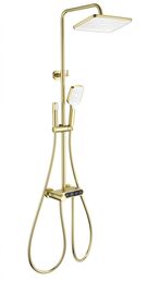 Душевая стойка с гигиеническим душем WONZON & WOGHAND MUSE WW-B3112-BG брашированное золото, с термостатом