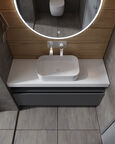 Тумба под столешницу Armadi Art Flat 120 см 897-120-A glossy антрацит глянцевая