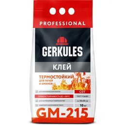 Клей для облицовки печей и каминов Gerkules GM-215 огнеупорность 350°С 10 кг