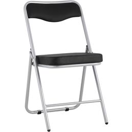 Складной стул Stool Group Джонни экокожа черный каркас металлик УТ000035369