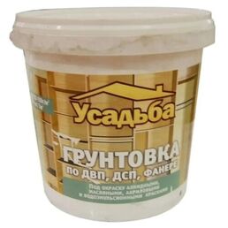 Грунтовка Усадьба по ДВП, ДСП, фанере под окраску, 1 кг, белый