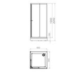 Душевой уголок Domani-Spa Cube квадратный 90x90 см черный профиль матовое стекло раздвижной