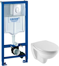 Комплект инсталляция Grohe Rapid SL 38721001 3в1 с кнопкой + унитаз Jacob Delafon Patio EDV102-00