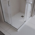 Душевой поддон из литьевого мрамора BelBagno Uno 140x90 TRAY-MR-UNO-AH-140/90-35-W-CR с сифоном, белый