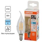 Лампа светодиодная Osram BA E14 220/240 В 5 Вт свеча 600 лм холодный белый свет